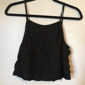 Silent + Noise Black Crop Top with Cit Out Sides